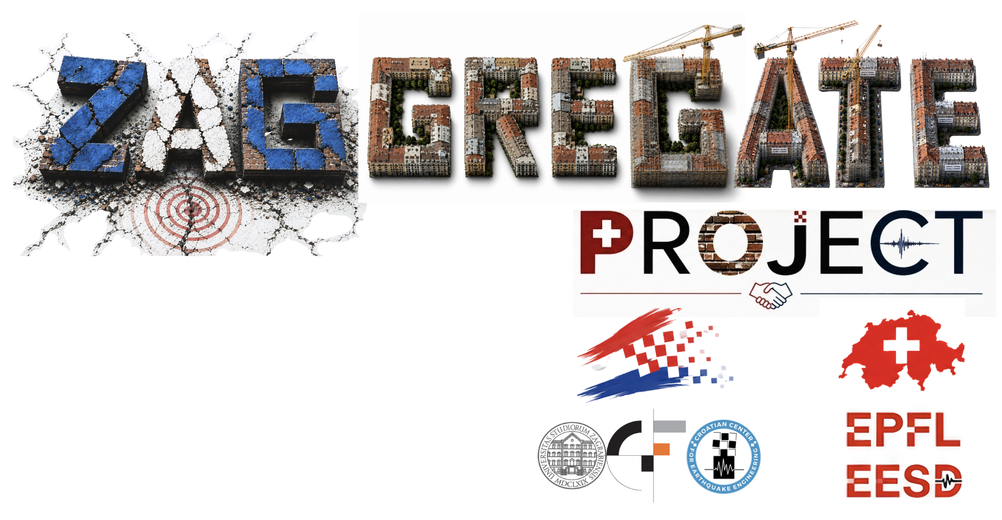 ZAGGREGATE Project visual connecting Zagreb and Lausanne project partners