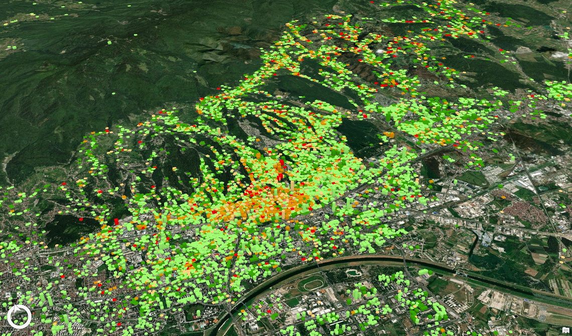 Three-dimensional post-earthquake damage assessment map of Zagreb
